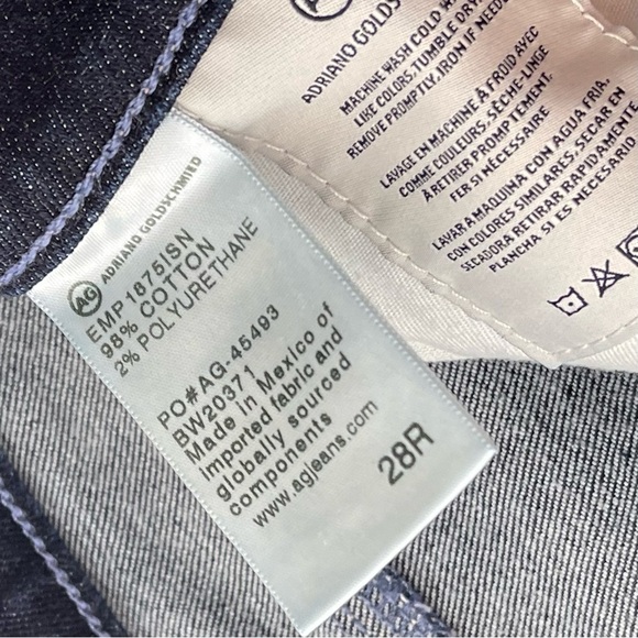 Ag Adriano Goldschmied The Mari High Rise Straight Jean 28 Dark Indigo - Picture 8 of 9